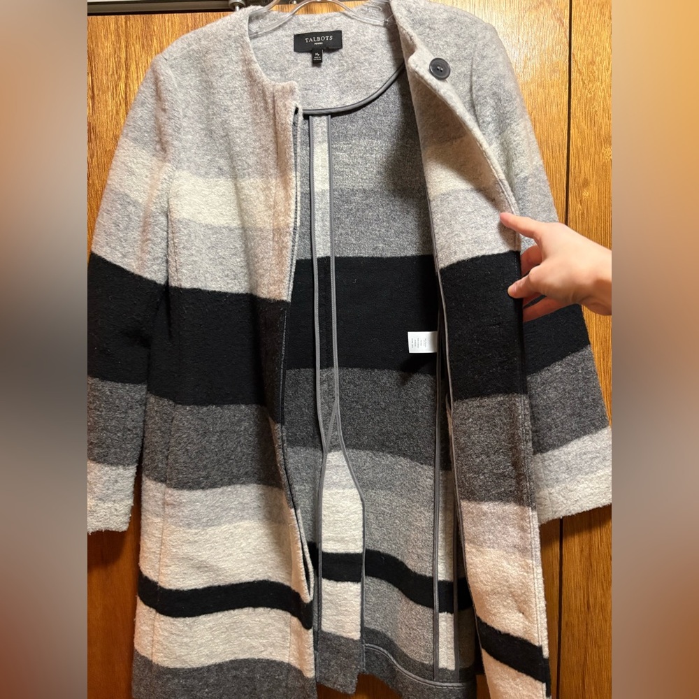 Talbots Striped Wool Blend Coat - Picture 5 of 7